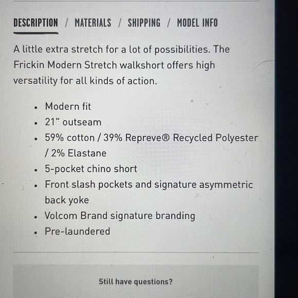 Men’s Volcom Frickin Modern Chino Short - Picture 2 of 6